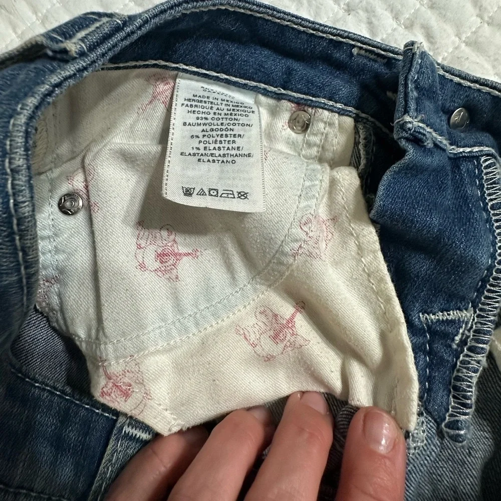 363 True Religion skinny jeans white washed bleached sz 25 - Picture 7 of 9